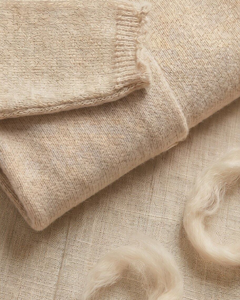 Macro detail of merino fibre